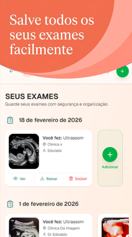 Salve todos os exames de forma fácil e organizada