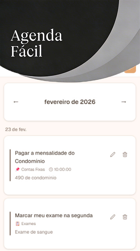 Agenda fácil e completa