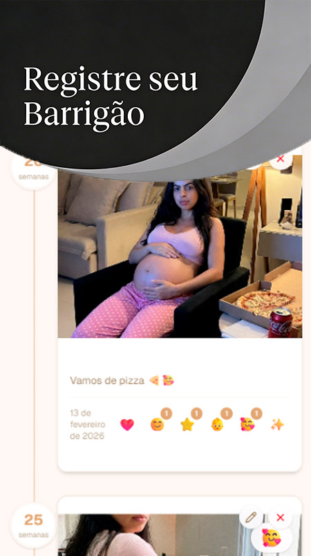 Registre seu barrigão semana a semana