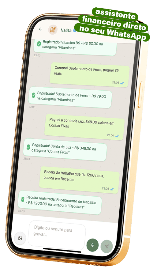 Assistente financeiro direto no WhatsApp